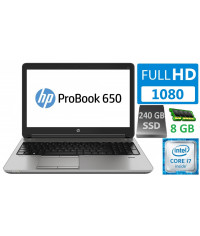 HP ProBook 650 G1 Intel®Core™i5-4210M@3.2GHz|8GB RAM|256GB SSD|15.6"FHD IPS|WIFI|BT|CAM|DVD|SC|Windows 7/10/11 PRO Trieda A